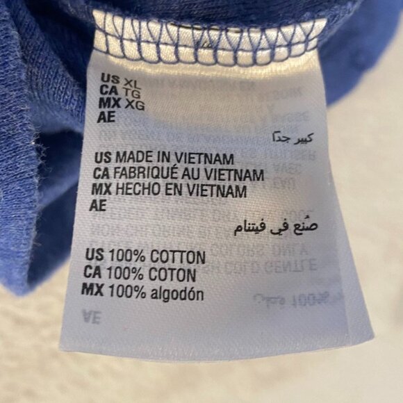 Karen Scott Women's Top XL Blue Short-Sleeve Cotton With Button Detail Hem - Picture 3 of 11